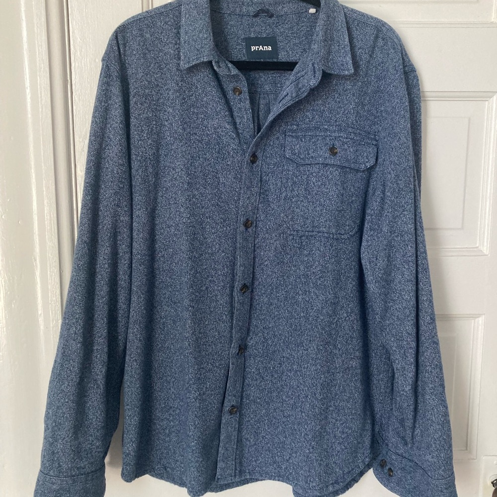 Prana Blue Casual Button Down Shirt